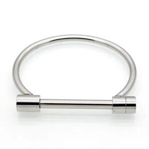 Silver stainless steel bar bangle bracelet